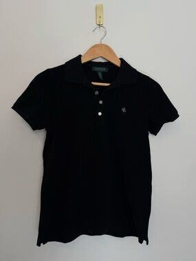 Lauren Ralph Lauren Petite Black Polo Shirt PM